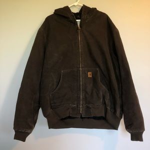 Carhartt brown full-zip hooded jacket SZ:XXL TALL